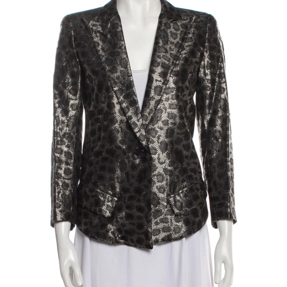 Smythe Blazer Printed Evening Leopard Pattern Jacket Size XS/2 - Picture 1 of 11